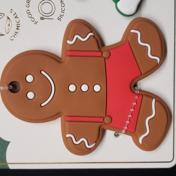Modern Baby NWT Gingerbread Man and Christmas Tree Silicone Teether Set - Picture 3 of 5